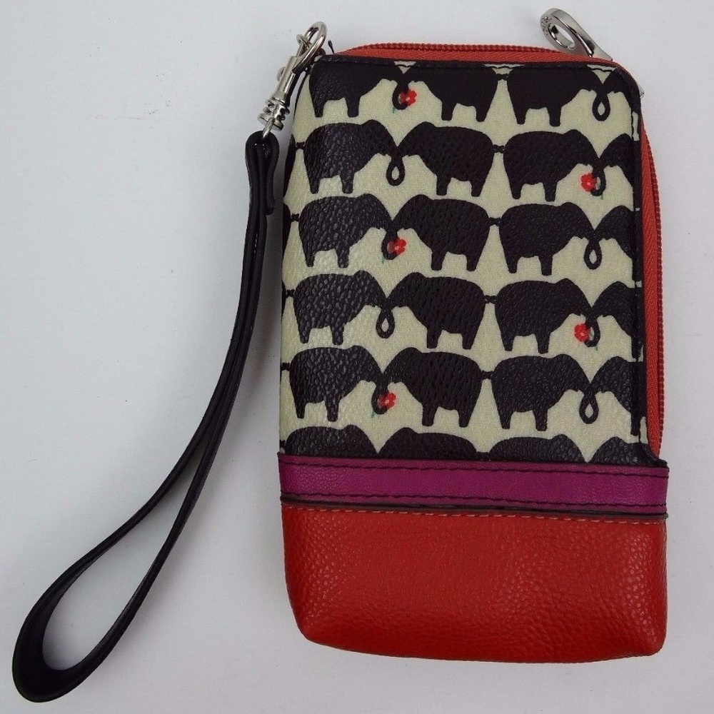 RELIC Womens Wallet Wristlet Faux Leather Elephant